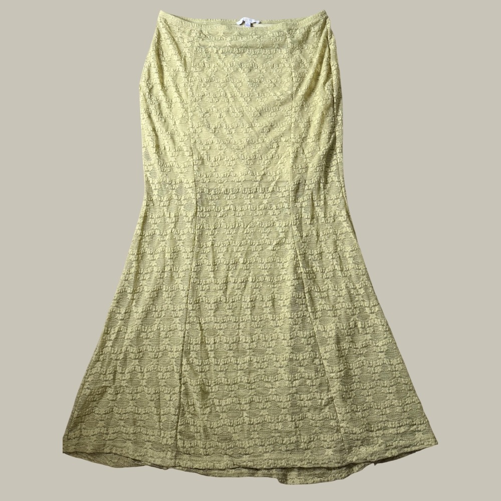 Iris Green Textured Lace Maxi Skirt Large Mermaidcore Fairycore witchy